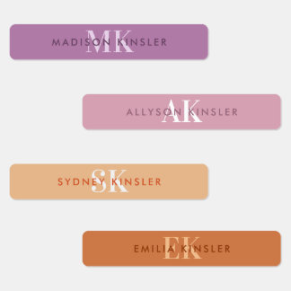 Modern Simple Initial Purple Boho Waterproof Name 