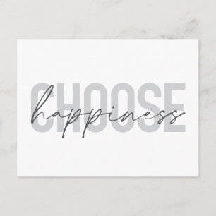 Modern, simple, inspirational "Choose Happiness" Postcard