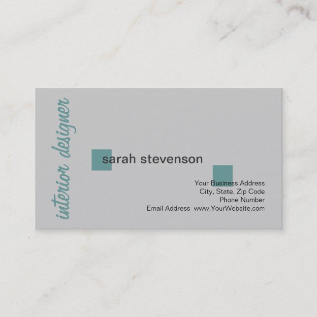 Modern Simple Interior Designer Business Card (Front)