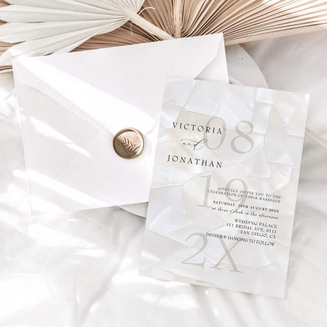 Modern Simple Ivory Wedding Invitation (Creator Uploaded)