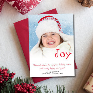 Modern Simple JOY Photo Holiday Card
