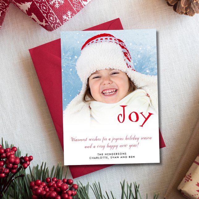 Modern Simple JOY Photo Holiday Card (Creator Uploaded)