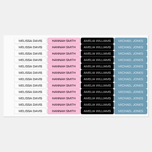 Modern Simple Kids Waterproof Name Labels (Sheet)
