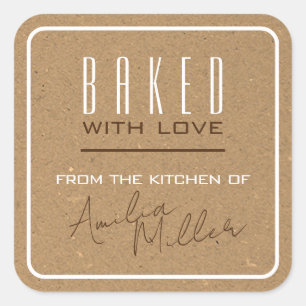 Modern Simple Kraft Paper Brown Baking Lid Labels