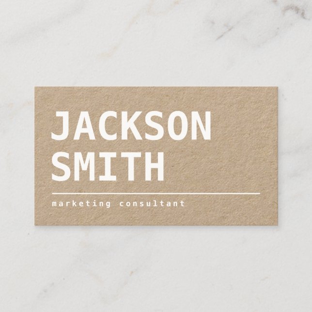 Modern Simple kraft professional Business Card (Front)