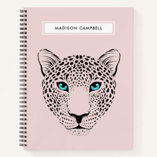 Modern Simple Leopard Face Pattern Back   Blush No Notebook