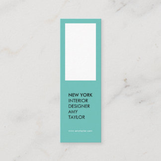 Modern simple light teal elegant minimal designer mini business card