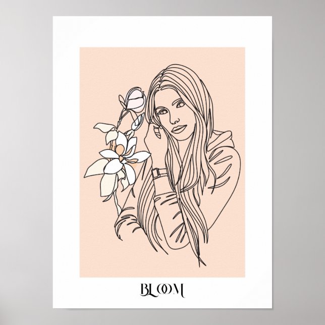  Modern Simple Line Art Black  , Boho Chic  Poster (Front)