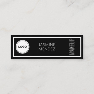 Modern Simple Logo Black White Makeup Artist Mini Business Card