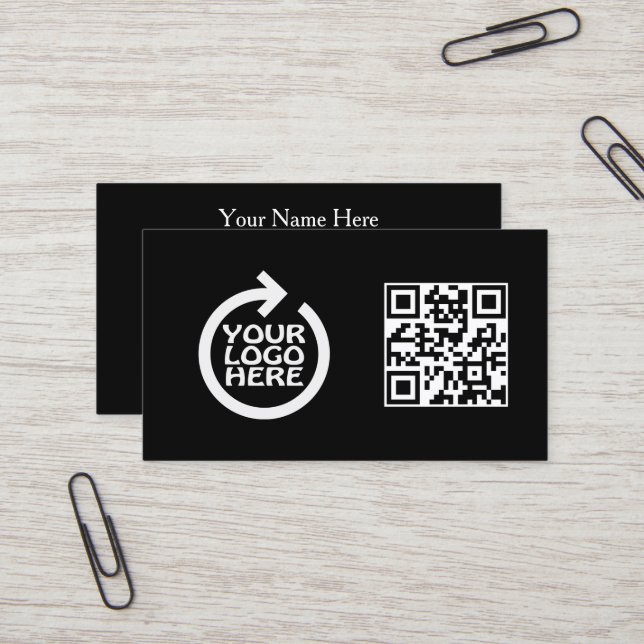 Modern Simple Logo Professional with QR Code Business Card (Front/Back In Situ)