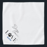 Modern Simple Love Paw Dog of Honour Monogrammed Bandana<br><div class="desc">Your dog will look the part with his or her Dog Of Honour scarf bandanna for your wedding event. Simple modern typography with your dogs name and a dog paw. Cute looking formal attire for your dog!</div>