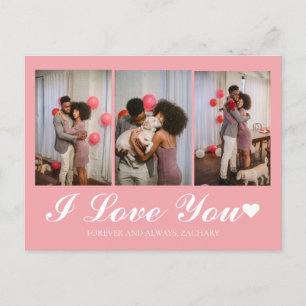 Modern Simple Love valentines day couple 3 photo Holiday Postcard
