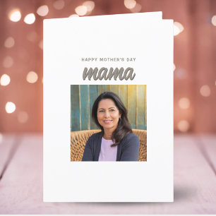 Modern Simple Mama Kids Photo Mother's Day  Holiday Card