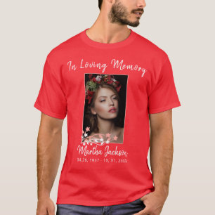 Modern Simple Memorial Remembrance Custom Photo  T-Shirt