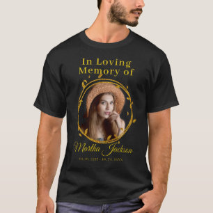 Modern Simple Memorial Remembrance Custom Photo  T-Shirt