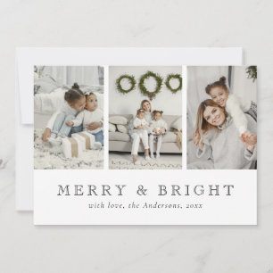 Modern Simple Merry and Bright Christmas Holiday Card