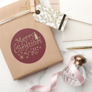 Modern Simple Merry Christmas party Classic Round Sticker