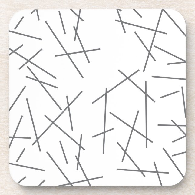 Modern, simple, messy graphic line pattern coaster (Front)