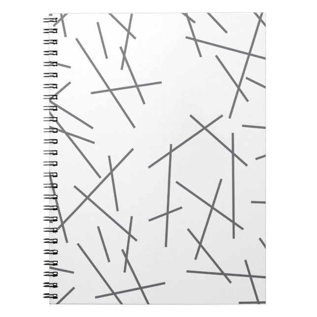 Modern, simple, messy graphic line pattern notebook (Front)
