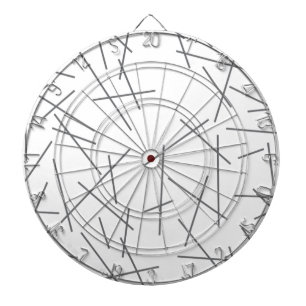 Modern, simple, messy, trendy graphic line pattern dartboard