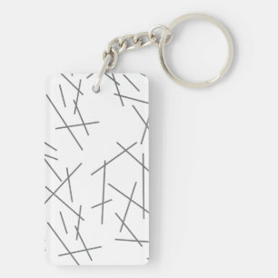 Modern, simple, messy, trendy graphic line pattern key ring