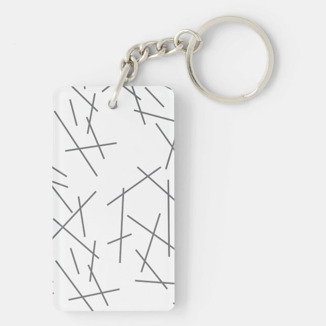 Modern, simple, messy, trendy graphic line pattern key ring (Back)