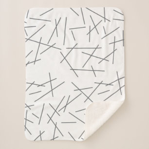 Modern, simple, messy, trendy graphic line pattern sherpa blanket