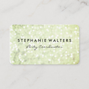 Modern Simple Metallic Silver and Glitter Business Card