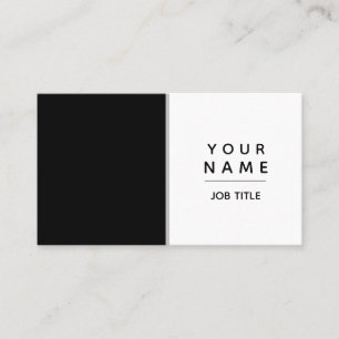 Modern Simple Minimal Black and White Color Block Business Card