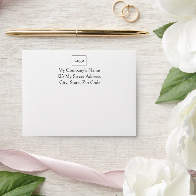 Modern Simple Minimal, Black and White, Mailing Envelope (Wedding)