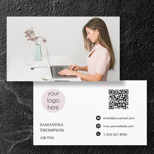 Modern Simple Minimal Business Logo QR Code Business Card (Modern Simple Minimal Business Logo QR Code Business Card)