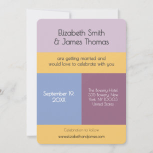 Modern Simple Minimal Contemporary Wedding Invitation