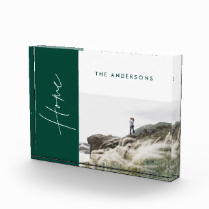 modern simple minimal green home photo family gift block