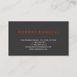 Modern Simple Minimal Grey Standard Business Card