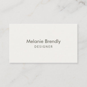 Modern Simple Minimal Ivory Business Card
