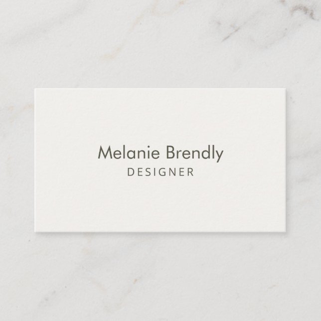 Modern Simple Minimal Ivory Business Card (Front)
