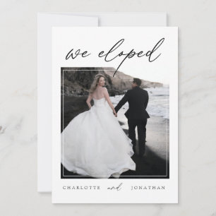 Modern Simple Minimal Photo Elopement Wedding Invitation