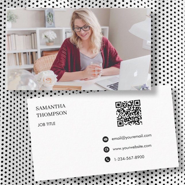 Modern Simple Minimal Professional QR Code Business Card (Modern Simple Minimal Professional QR Code Business Card)