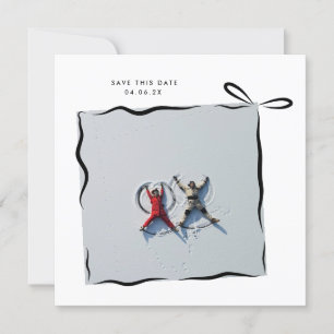 MoDeRN Simple MINIMAL RIBBON Photo Wedding Save The Date