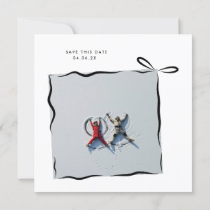 MoDeRN Simple MINIMAL RIBBON Photo Wedding Save The Date