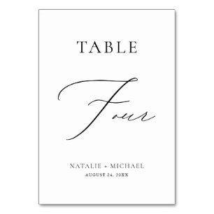 Modern Simple Minimal Table Four Luxury Wedding Table Number