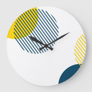 Modern, simple, minimal, trendy urban abstract art large clock