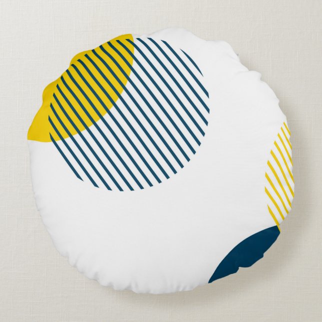 Modern, simple, minimal, trendy urban abstract art round cushion (Back)