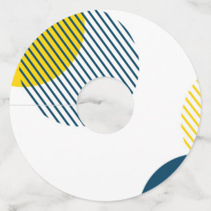 Modern, simple, minimal, trendy urban abstract art wine glass tag