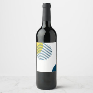 Modern, simple, minimal, trendy urban abstract art wine label