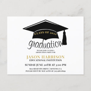 Modern Simple Minimalist 2022 Graduation Party Invitation Postcard