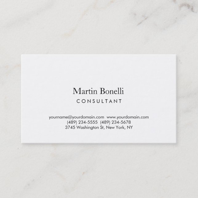 Modern Simple Minimalist Calligraphy Business Card (Front)