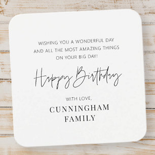 Modern Simple Minimalist Chic Happy Birthday