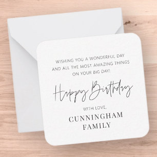 Modern Simple Minimalist Chic Happy Birthday Card