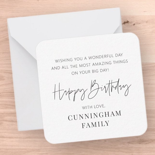 Modern Simple Minimalist Chic Happy Birthday Card (Creator Uploaded)
